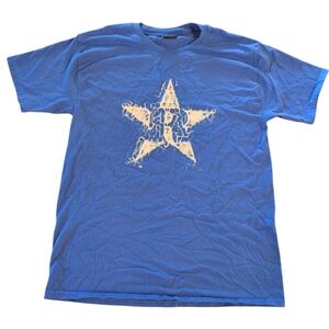 REVENGE Blue And White Star "R" Graphic Tee Shirt